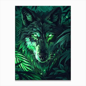 Wolf In The Jungle 14 Canvas Print