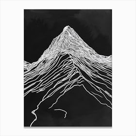 Beinn A Chleibh Mountain Line Drawing 4 Canvas Print