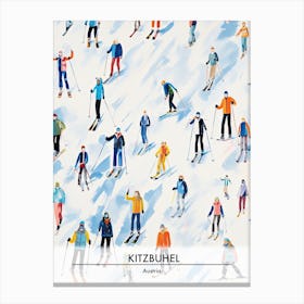 Kitzbuhel   Austria, Ski Resort Poster Illustration 2 Canvas Print