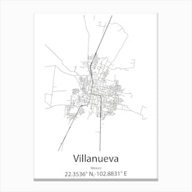 Villanueva Y Geltru,Spain Minimalist Map Canvas Print