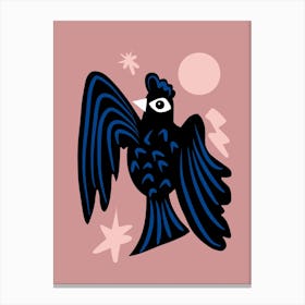 Moon And Stars Raven Canvas Print