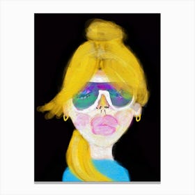 Girl In Sunglasses Canvas Print