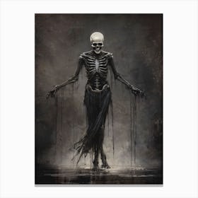 Dance With Death Skeleton Painting (52) Canvas Print
