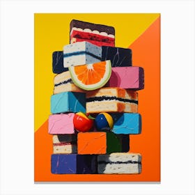 Abstract Cake Slices Geometric Canvas Print
