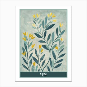 Yew Tree Flat Illustration 4 Poster Canvas Print