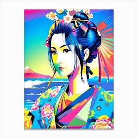 Geisha Poly Art Canvas Print