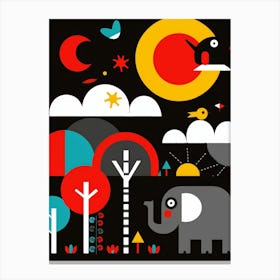 Elephants In The Sky Canvas Print