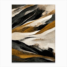 Black And Ochre Mountains No 3 Canvas Print