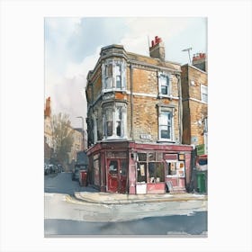 Camden London Borough   Street Watercolour 3 Canvas Print