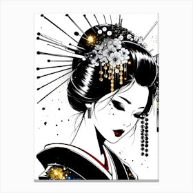 Creativel Geisha Illustration 156 Canvas Print