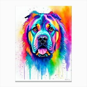 Mastiff Rainbow Oil Painting dog Canvas Print