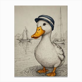 Duck In A Hat 3 Canvas Print