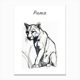 B&W Puma Poster Canvas Print