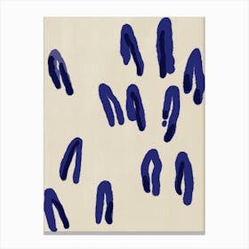 Blue Footprints Canvas Print