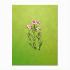 Vintage Prince Bisignano's Tree Pink Botanical Art on Love Bird Green n.0566 Canvas Print
