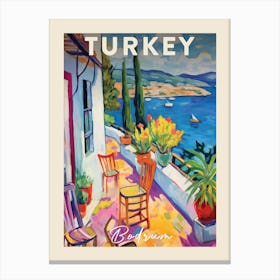 Bodrum Turkey 3 Fauvist Painting  Travel Poster Canvas Print