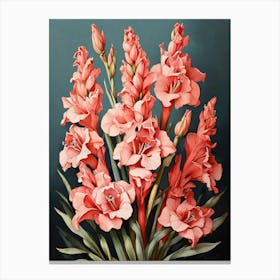 Gladioli Flower Illustration Art Print 3 Canvas Print