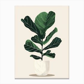 Fiddle Leaf Fig Plant Minimalist Illustration 3 Canvas Print