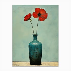 Poppies In A Vase Canvas Print