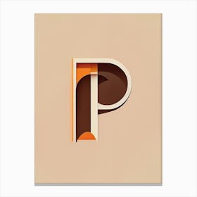 P, Letter, Alphabet Retro 2 Canvas Print