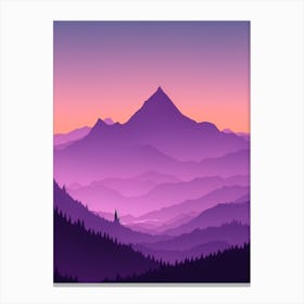 Misty Mountains Vertical Composition In Purple Tone 60 Canvas Print