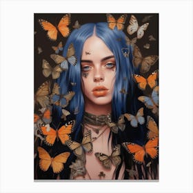 Billie Eilish Butterfly Collage 2 Canvas Print