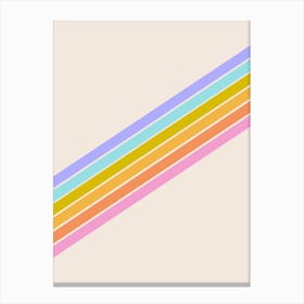 Retro Rainbow Stripe Canvas Print