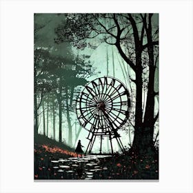 Water Wheel In The Woods Canvas Print