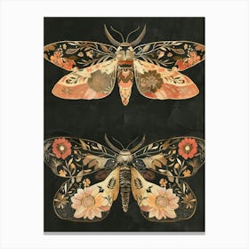 Nocturnal Butterfly William Morris Style 8 Canvas Print