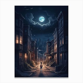 Moonlight In The City Canvas Print