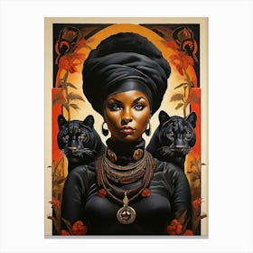 Black Panther Woman art print Canvas Print