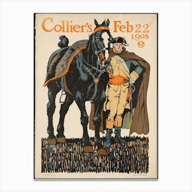 Collier's Feb 22 1908, Edward Penfield Canvas Print