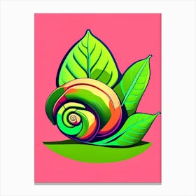 Garden Snail Eating A Leaf 1 Pop Art Canvas Print
