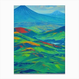 Tongariro National Park New Zealand Blue Oil Painting 1  Canvas Print