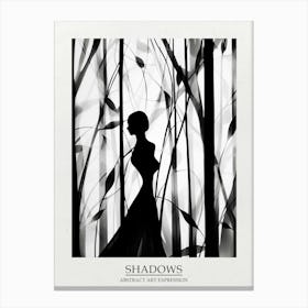 Shadows Abstract Black And White 2 Poster Canvas Print