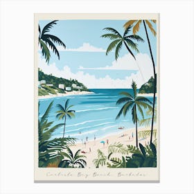 Poster Of Carlisle Bay Beach, Barbados, Matisse And Rousseau Style 2 Canvas Print