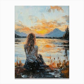 The Girl In The Rays Of The Setting Sun 1 Canvas Print