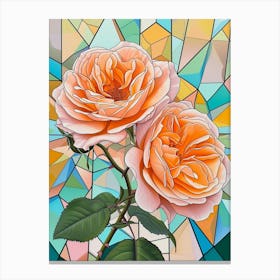English Roses Painting Rose Geometric 8 Canvas Print