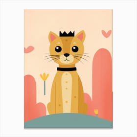 Little Puma 1 Wearing A Crown Canvas Print