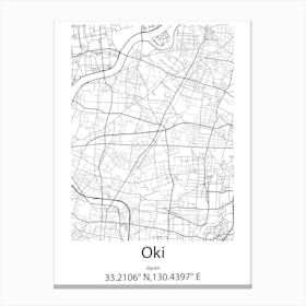 Oki,Japan Minimalist Map Toile