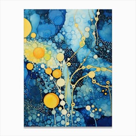 Blue And Yellow Abstract Painting 1 Canvas Print