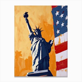 Liberty And The American Flag, USA Canvas Print