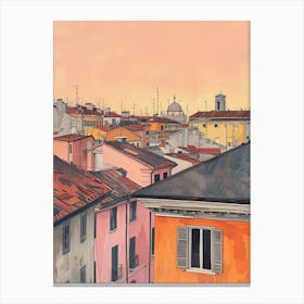 Milano Rooftops Morning Skyline 4 Canvas Print