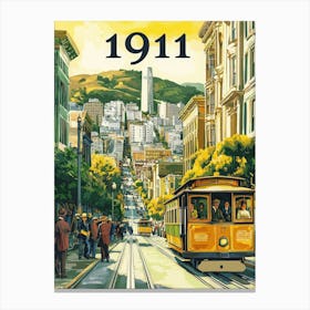 Aihrgdesign A Retro Travel Poster Of San Franciscos First Ele F16a474c 277f 4003 B467 646c95d27fbe 0 Canvas Print