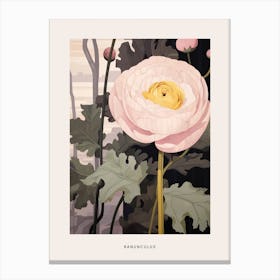 Flower Illustration Ranunculus 4 Poster Canvas Print
