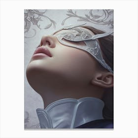 Girl With A Mask Canvas Print