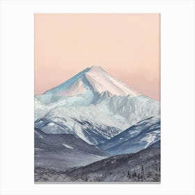 Mount Katahdin Usa Color Line Drawing (1) Canvas Print