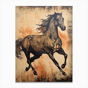 A Horse Painting In The Style Of Stenciling 1 Canvas Print