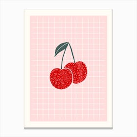 Checkered Cherry Canvas Print