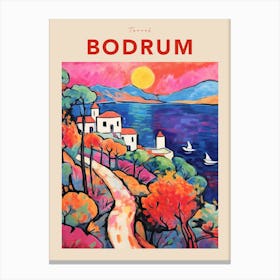 Bodrum Turkey Fauvist Travel Poster Canvas Print